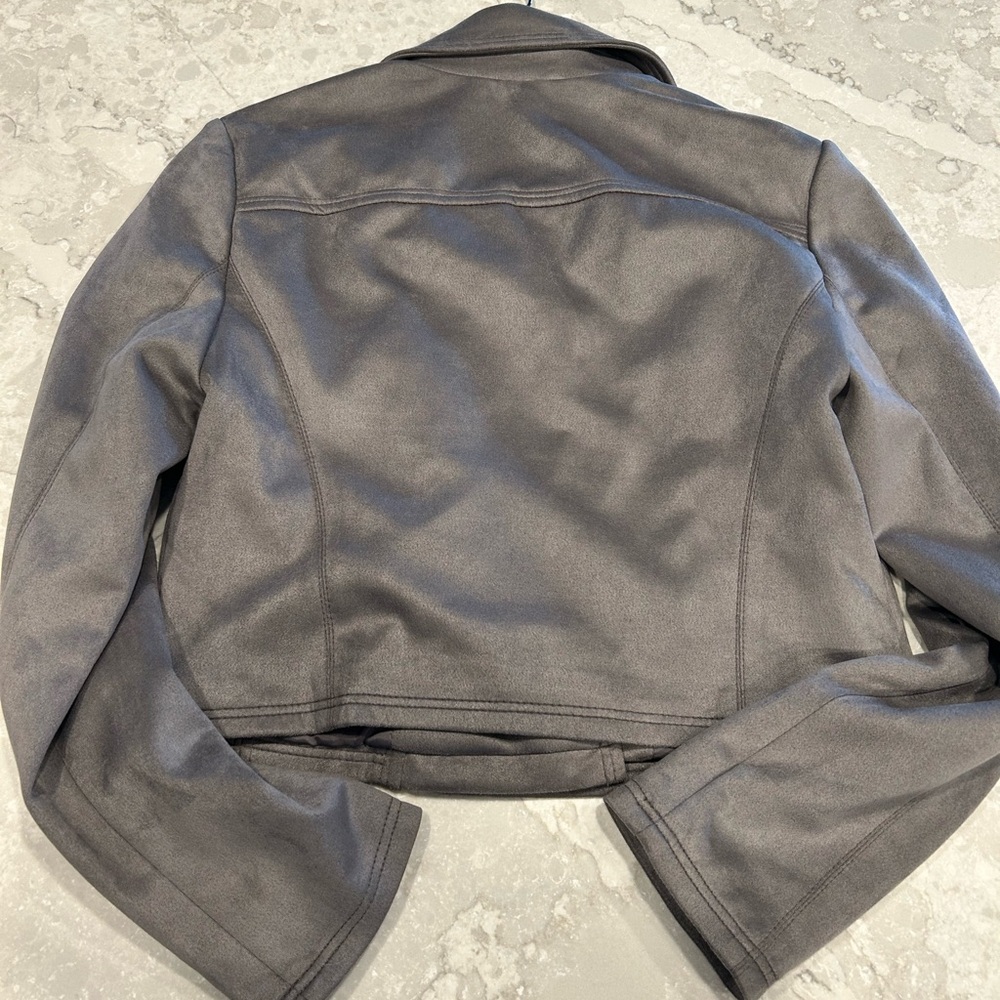 Express Gray Leather Jacket - image 3